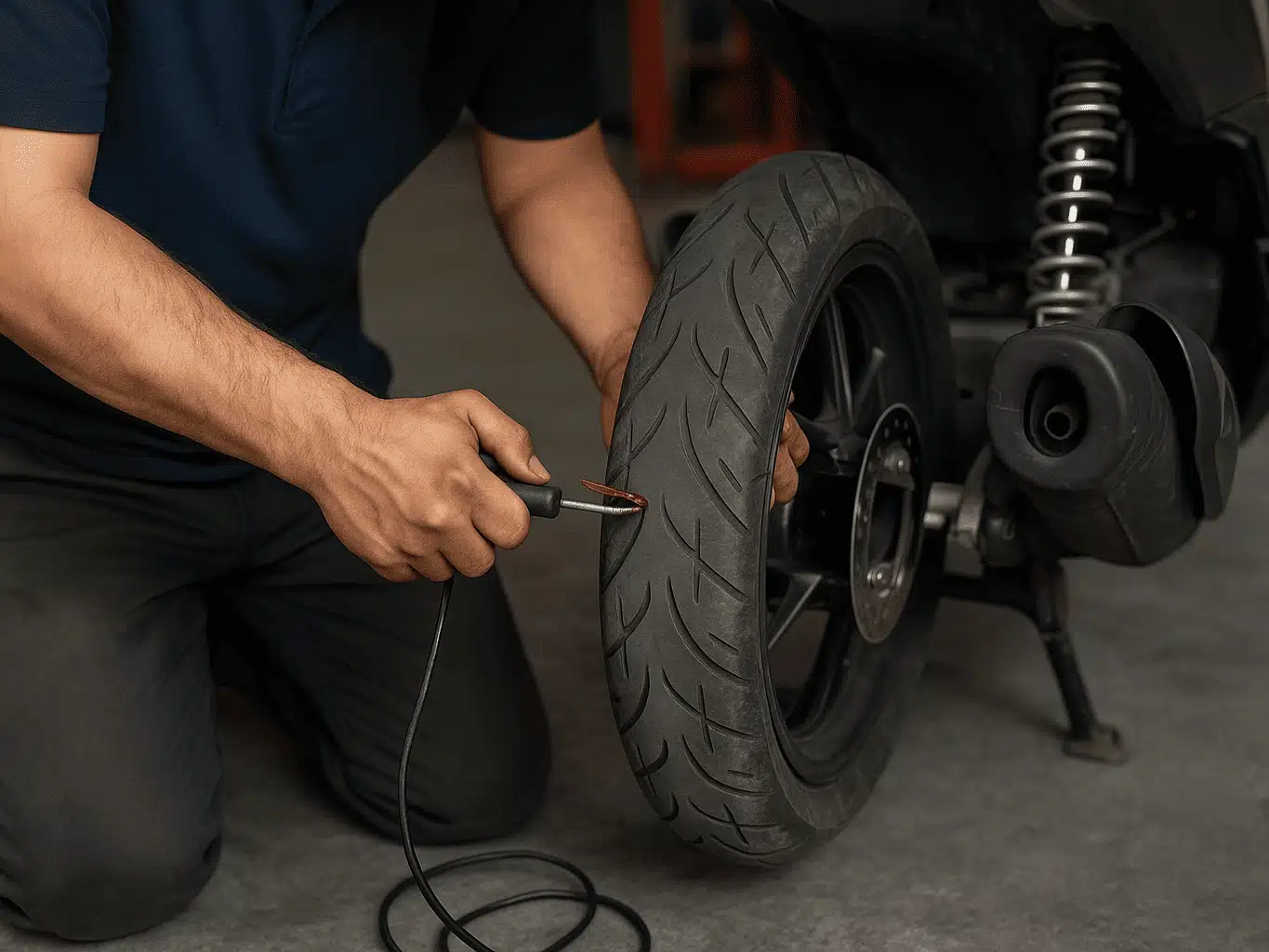 Ini Cara Tambal Ban Tubeless Motor Sendiri, Anti Repot!